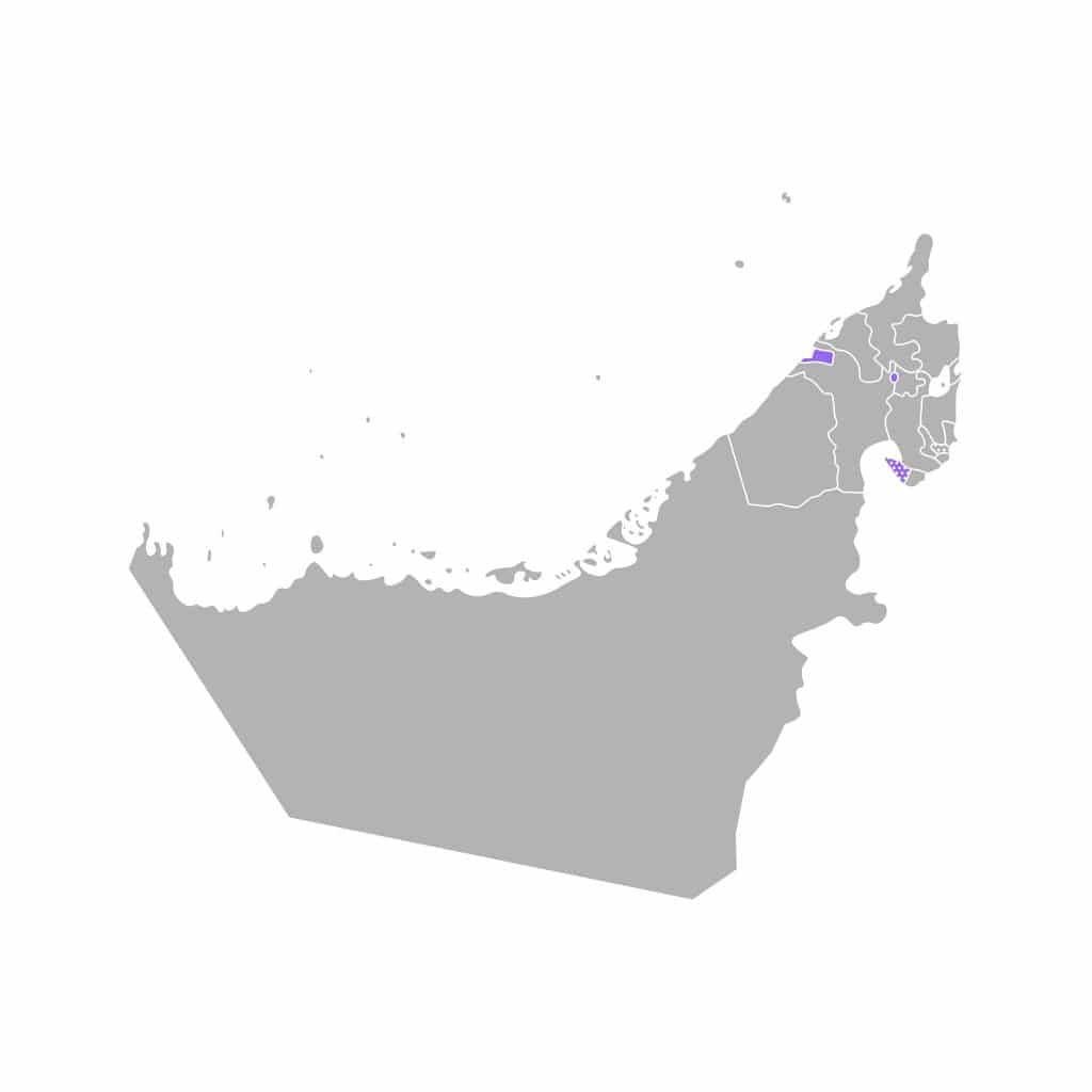 Mapa de Ajman Emirados Árabes Unidos