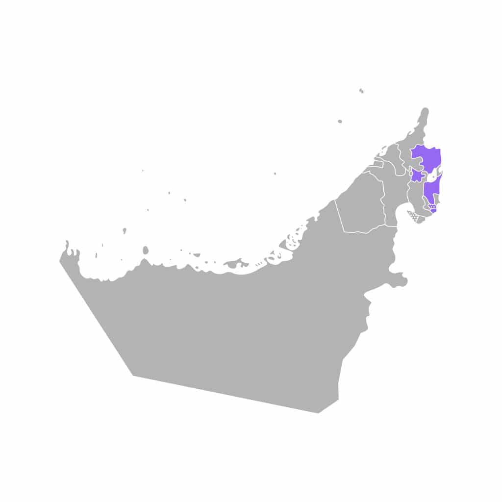 Mapa de Fujairah Emirados Árabes Unidos