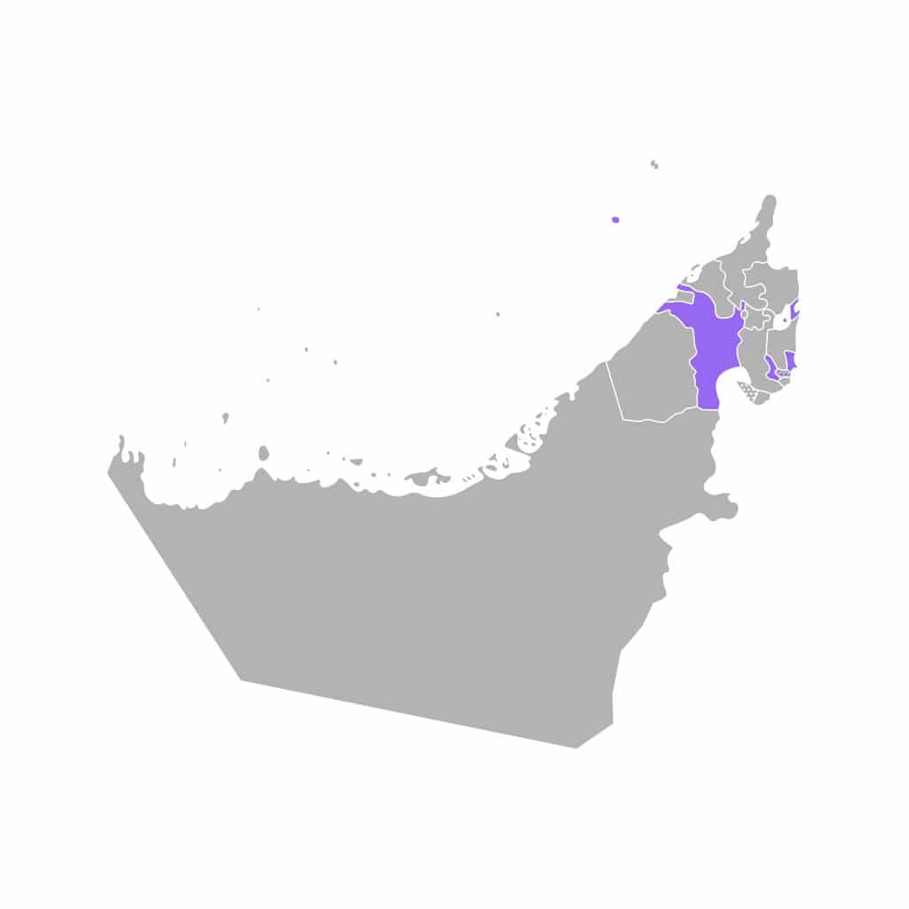 Mapa de Sharjah Emirados Árabes Unidos