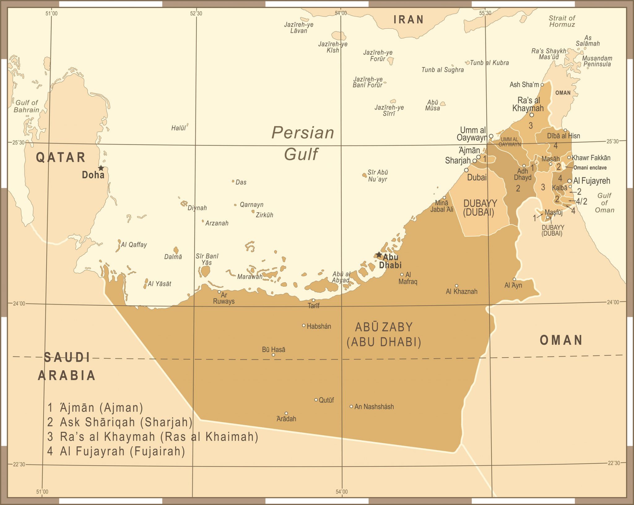 Emirados Arabes Mapa